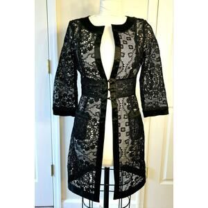Mariano Sheer Lace Long Dress Jacket/Blazer Size 4 Rare Find!